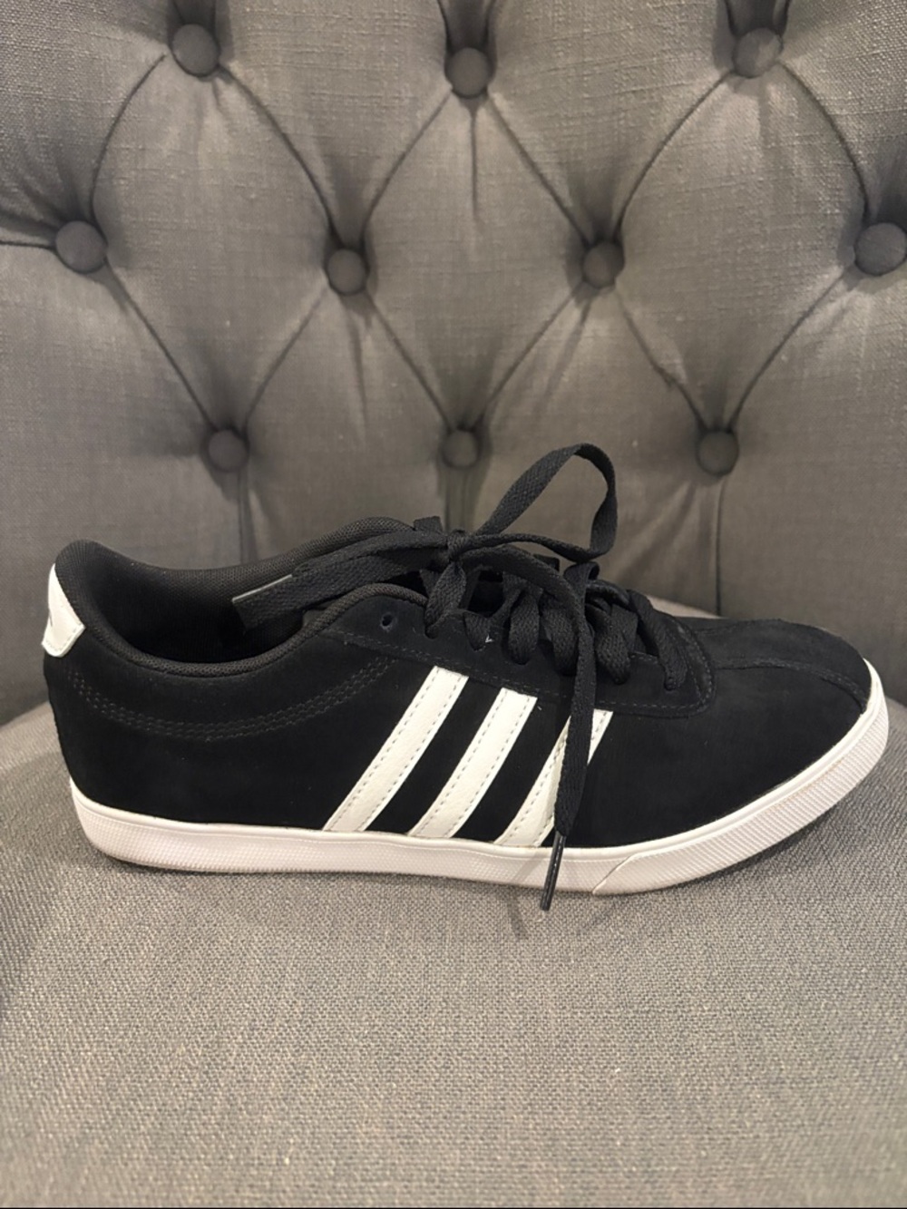 adidas Black Sneakers with White Stripes